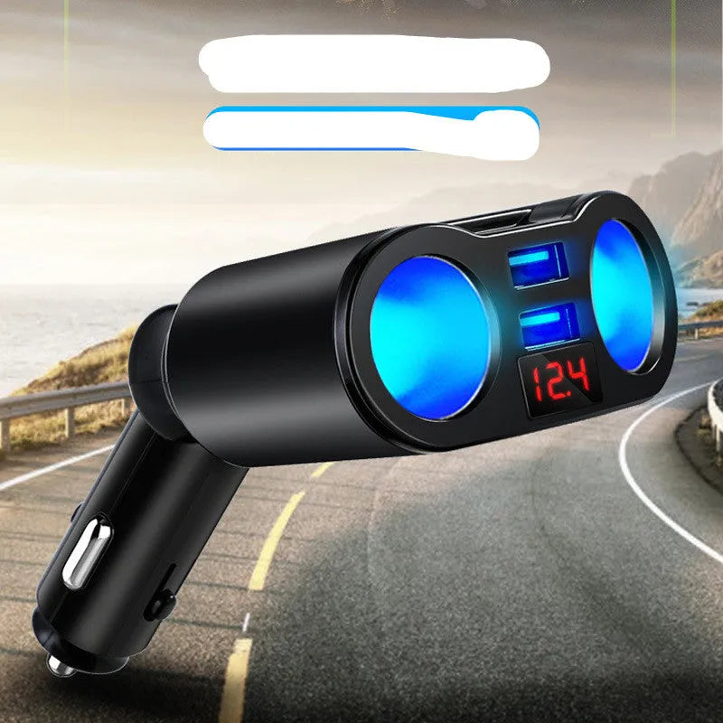 Car Bluetooth receiver and charger unit for 12V lighter socket with MP3 player and FM transmitter functions