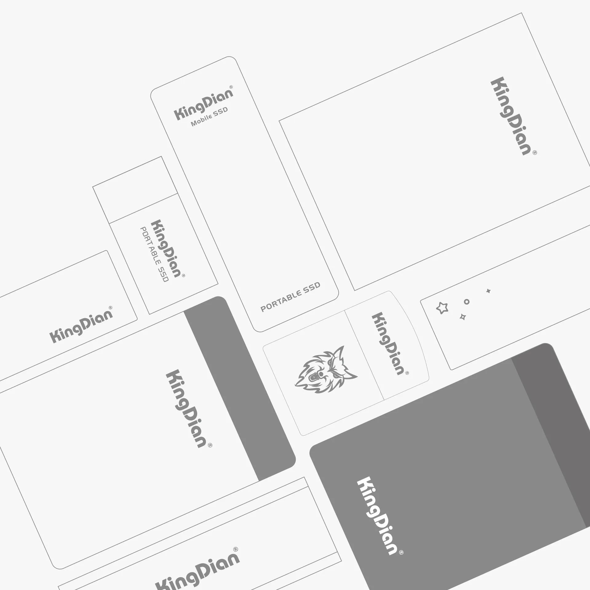 Grey mobile SSD external hard drive for phones with USB 3.0 connection