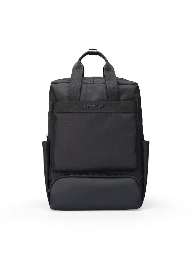 Elegant black Oxford cloth laptop backpack with 20-35 litre capacity and polyester lining