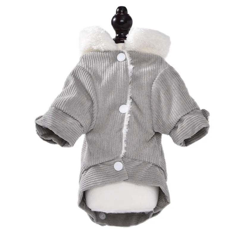 Lambswool grey dog vest with wool lining for autumn and winter warmth