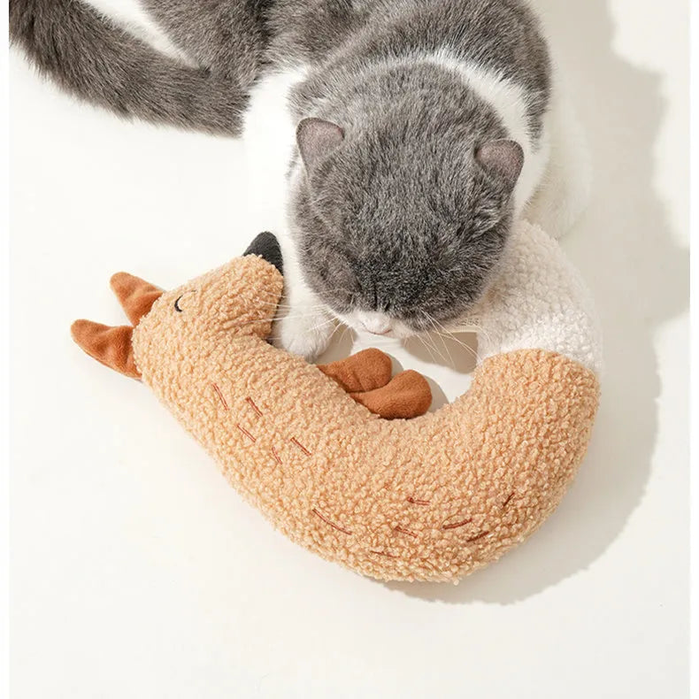Cartoon fox and duckling soft plush dog toys with crinkle sound paper inside.