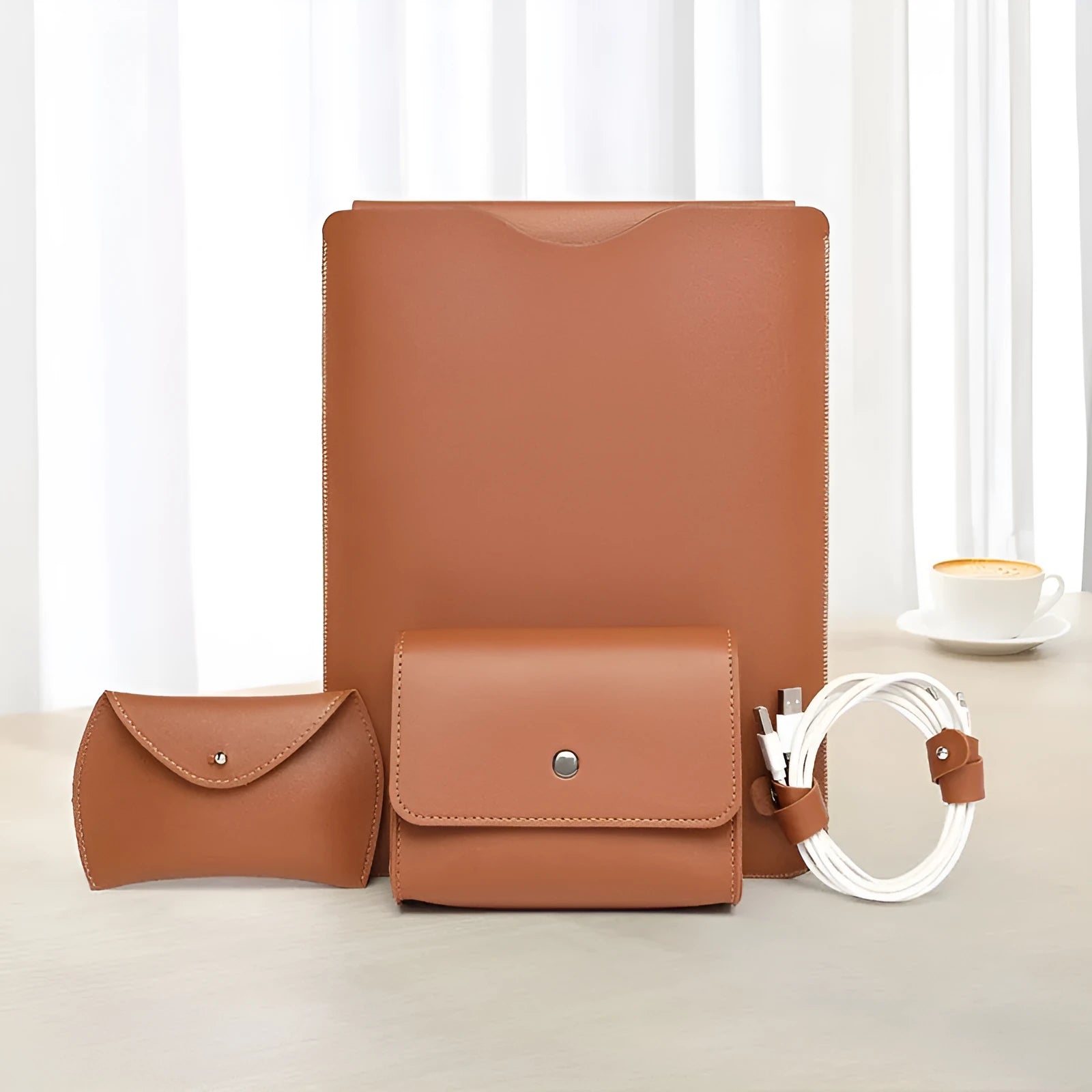 Four lock edge notebook leather liner protective covers for MacBook laptops in chosen colour