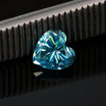 A loose lemon yellow heart-shaped moissanite stone shown at 5x5mm size for jewellery making.