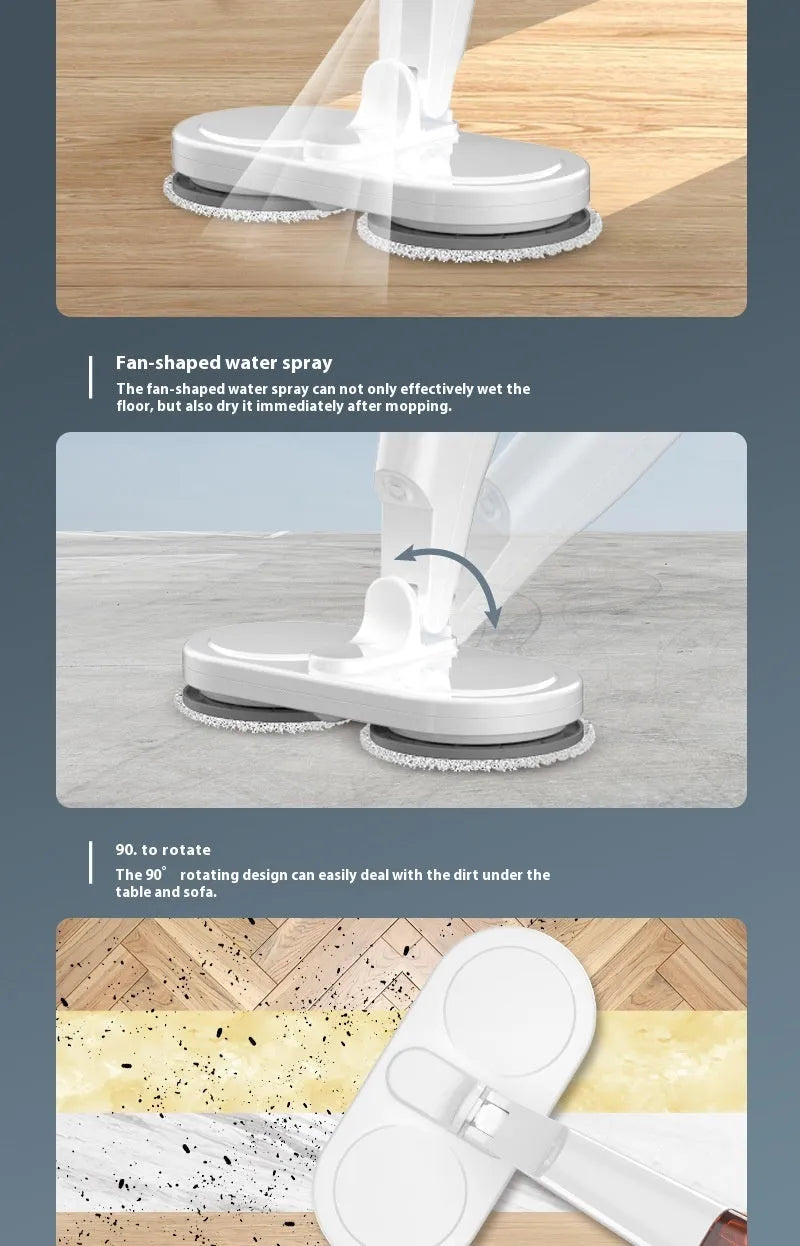 Wireless electric sweeping and mopping machine with USB charging and hand wash-free basin