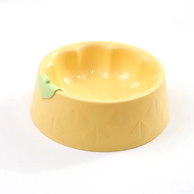 Double plastic pet bowl in flower shape with anti-tipping design for food and water