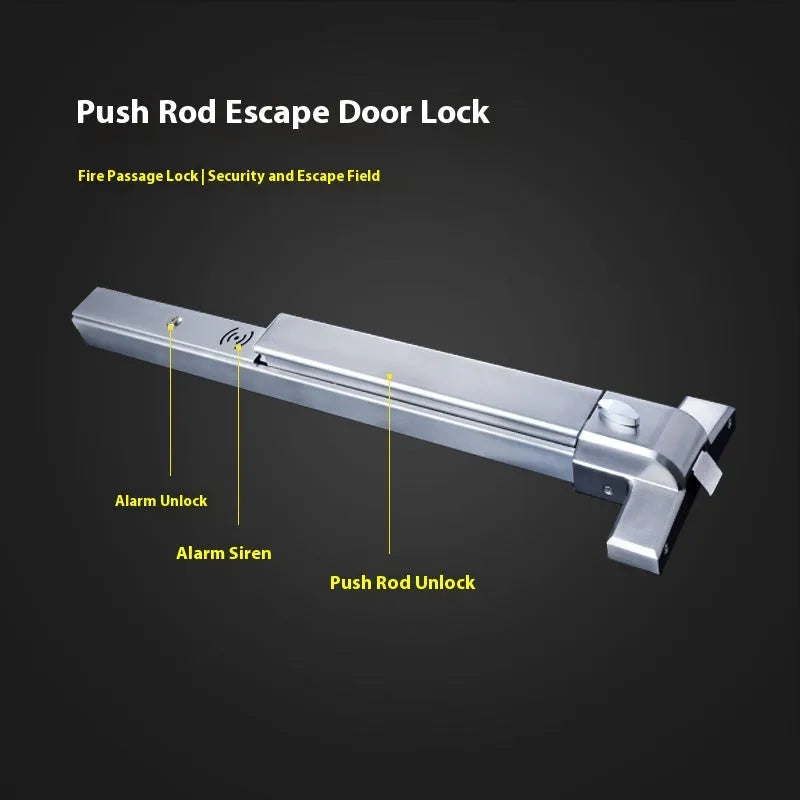 Stainless steel fireproof door push lock with external handle for 65cm baked paint single doors