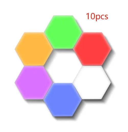 Modular hexagonal honeycomb wall lamp with touch control and LED lighting
