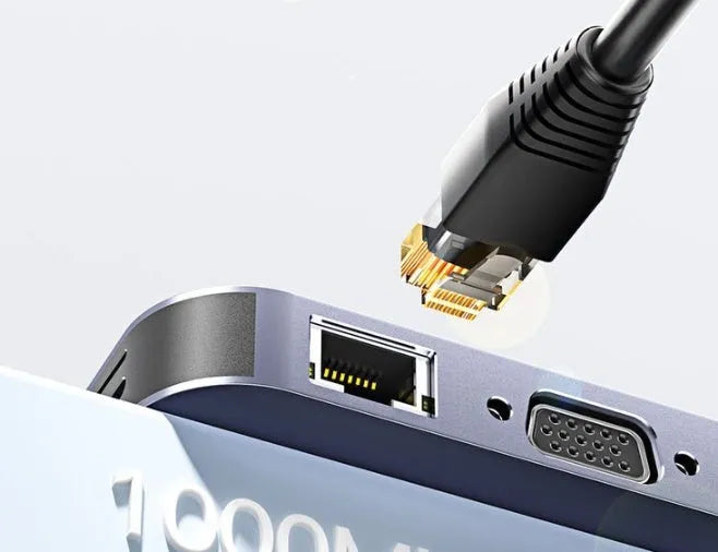 11-in-1 USB-C expansion docking station with Gigabit Ethernet port and 20cm cable