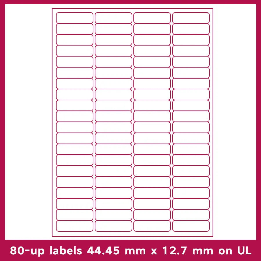 Pack of 100 pre-cut A4 FBA barcode label sheets showing multiple grid format options