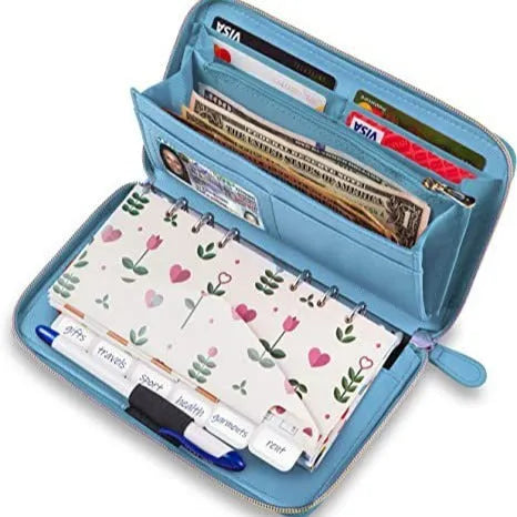 PU anti-theft card holder with RFID blocking in multiple colour options showing interior nylon lining