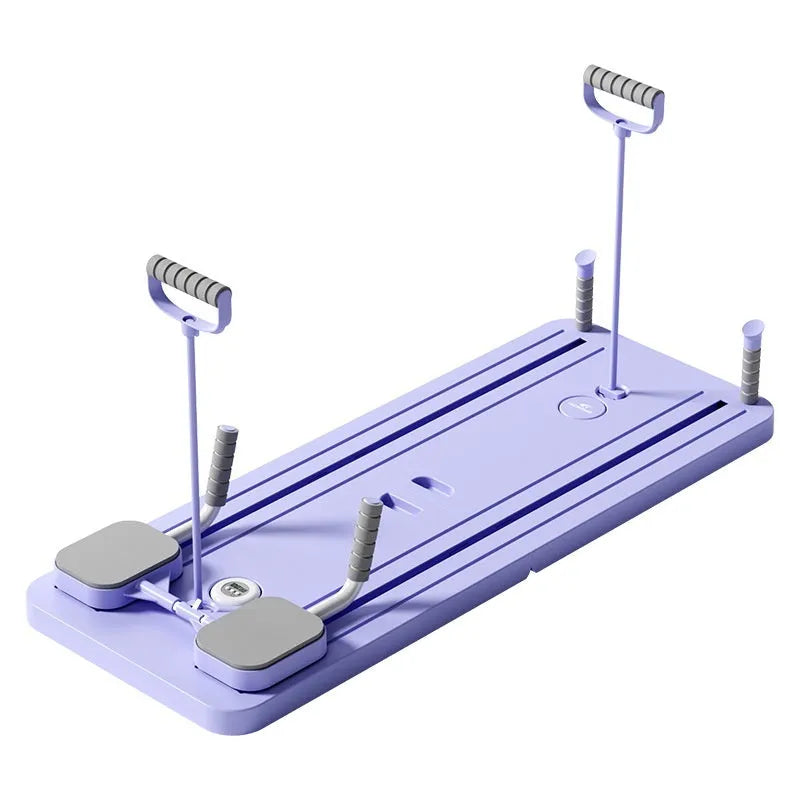Standard purple fitness board with automatic rebound abdominal wheel for home workouts