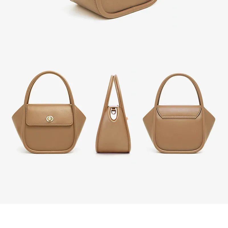 Cow leather wing shape tote bag with cross-body strap in one of four colour options