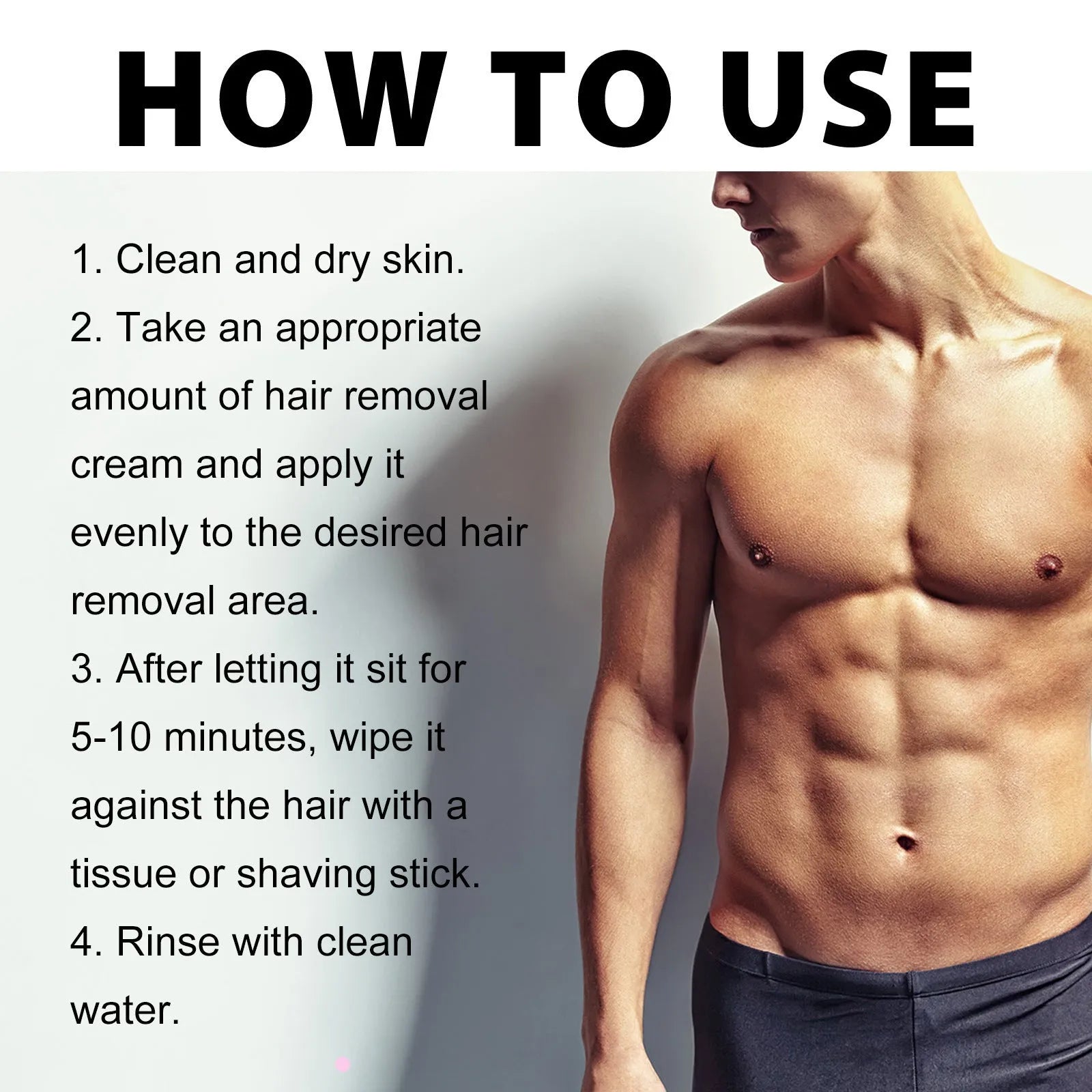 100ml tube of men's hair removal cream for beard, armpit, leg, and hand use.