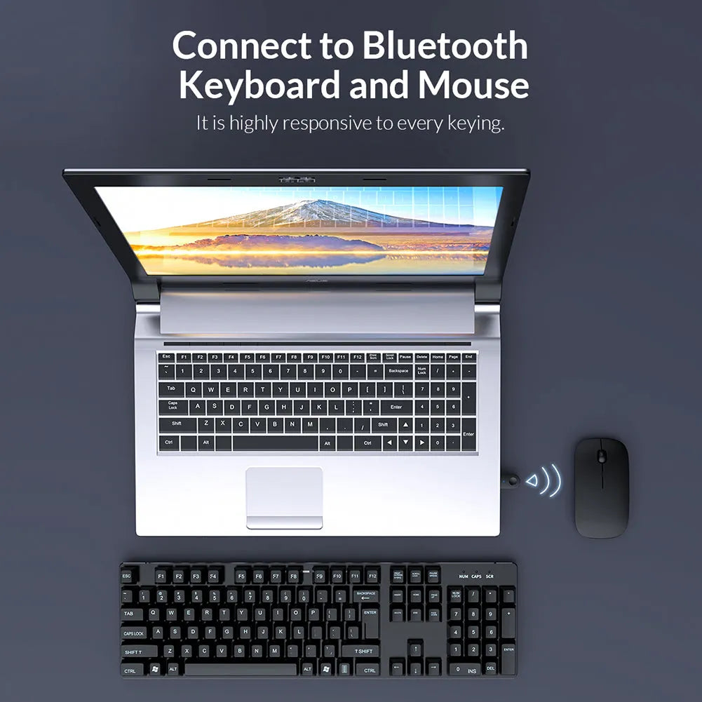 BTA-608 black USB Bluetooth 5.0 adapter for desktop PC, plug and play, 10 m range