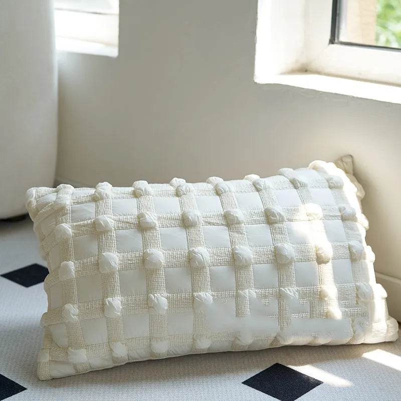 Coffee brown Chinese classical style cushion pillow on sofa in stripe and patchwork patterns
