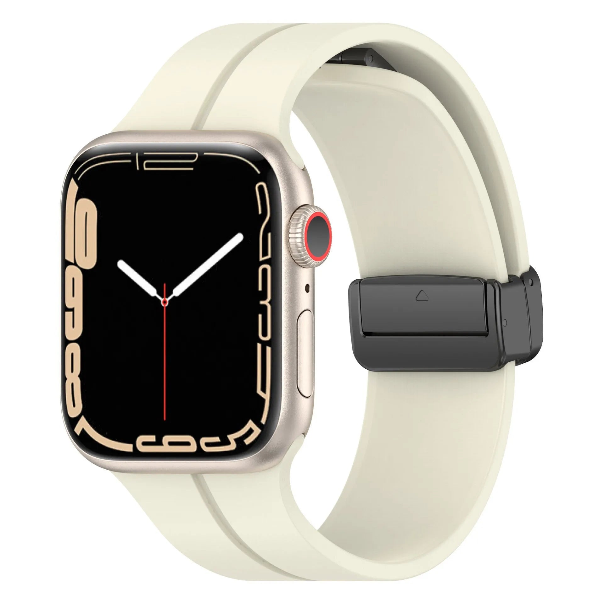 Silicone magnetic band for Apple Watch in black, size 42mm