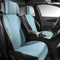 Tailored leather ultra thin car seat cover in Hermes Orange with gradient drilling detail