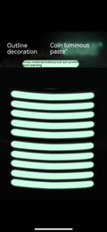 Pack of 20 arc-shaped reflective PVC stickers for car wheel hubs in various fluorescent and metallic colours