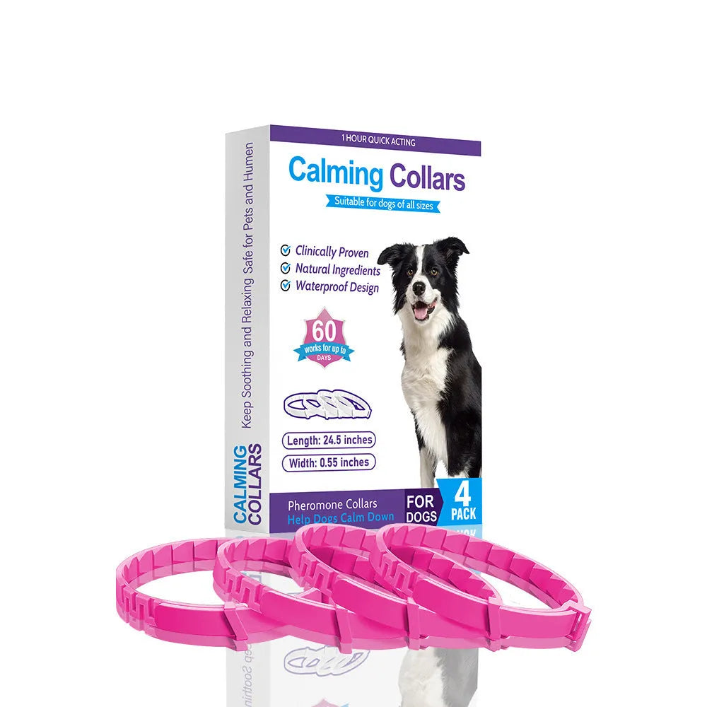 TPR dog anxiety relief collar in Chinese style monochrome pattern, 62cm length