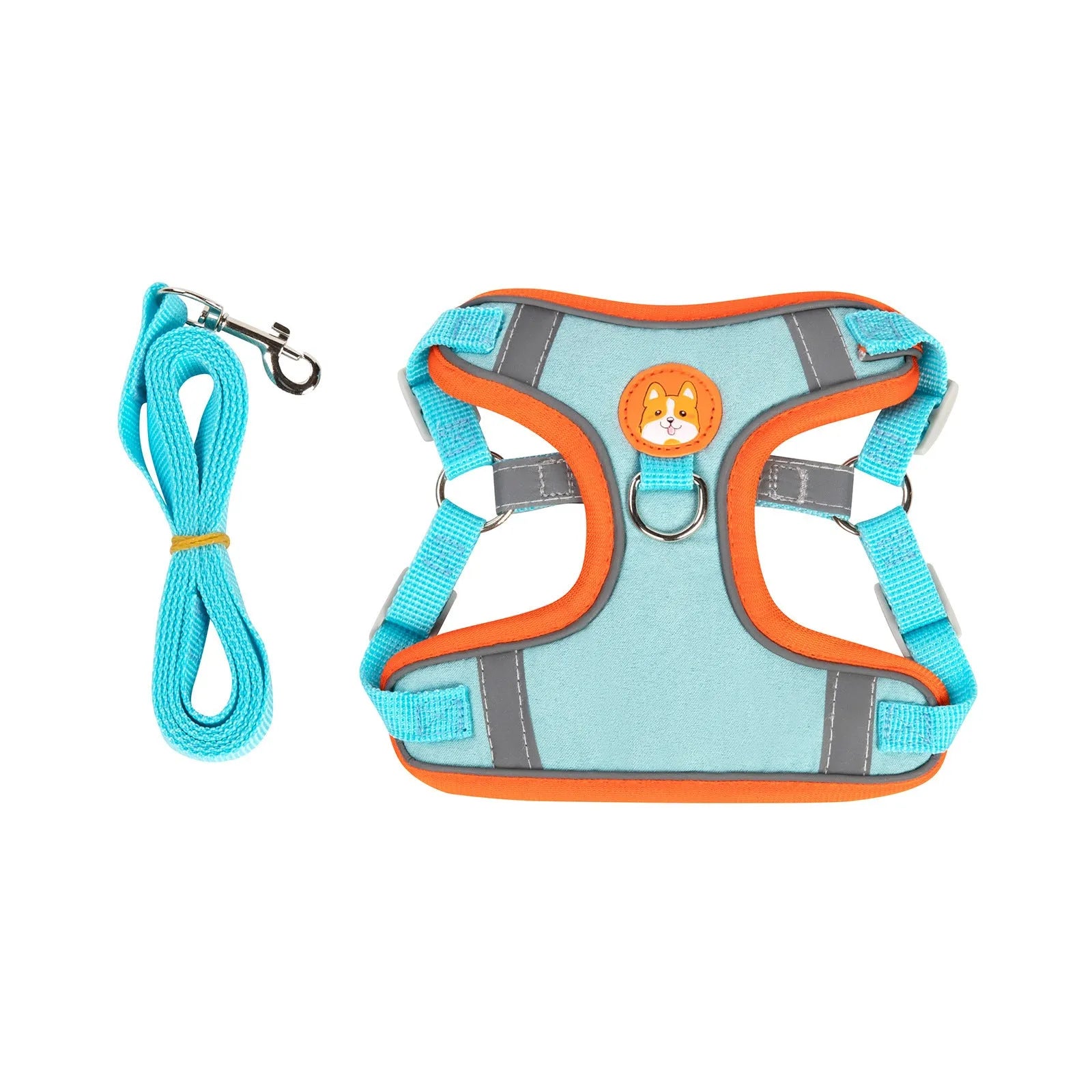 Adjustable dog harness with haulage rope in multiple colour options