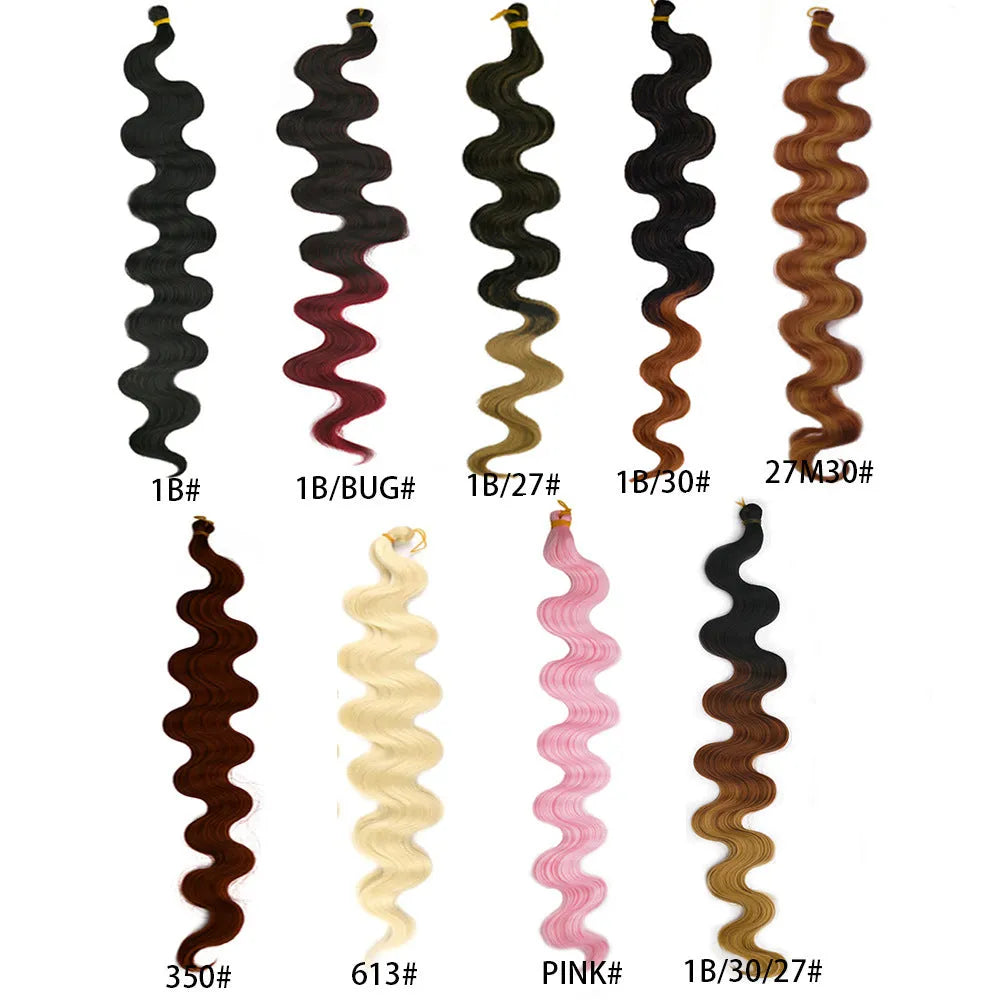 Wine red synthetic crochet braiding hair with big waves, shown at 24 inches length.
