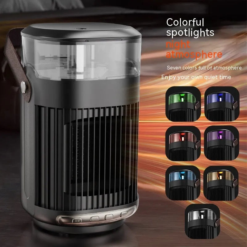 Black portable 2-in-1 heater and humidifier unit with front control buttons
