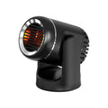 Black and white 12v portable car heater fan with 1.5m cord for windscreen defrosting
