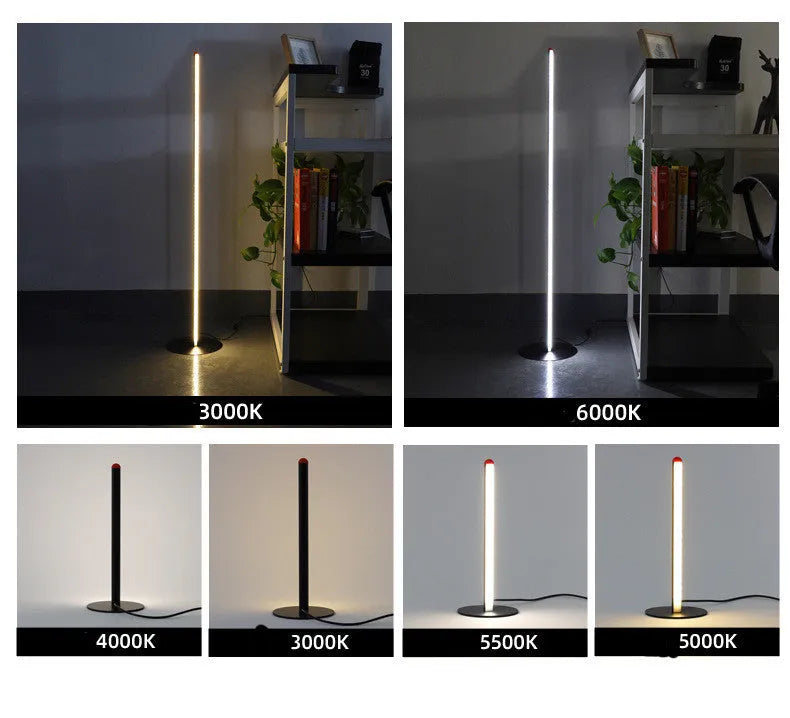 Vertical aluminium alloy floor lamp with modern simple design in three size options