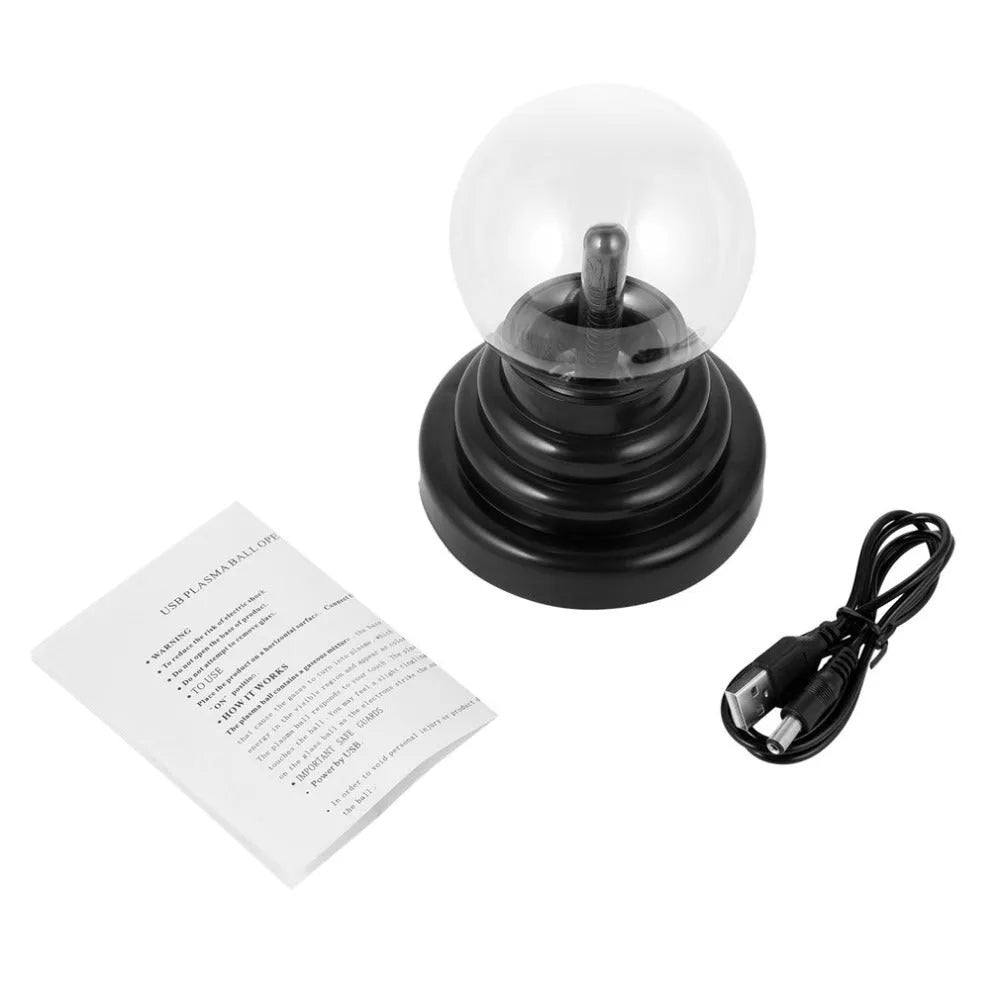Magic light ball with colourful changing effects in 7.62cm glass sphere on ABS base