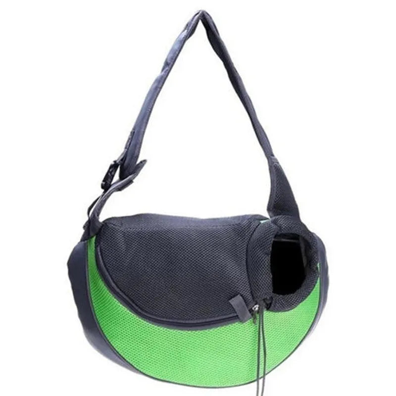Polyester pet backpack for cats and small dogs with ventilation windows in blue colour
