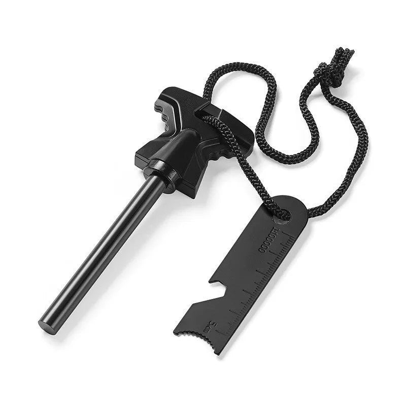 Butterfly-shaped stainless steel firestone with bottle opener measuring 117mm by 43mm