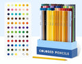 Set of soft core colour pencils in a box, showing basswood penholders, available in 72 or 126 colours.