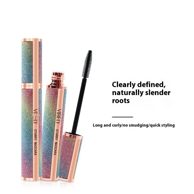 Black 4D waterproof mascara tube with curling formula for universal skin types