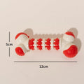Blue bone-shaped interactive dog toy with treat holder for small breed dogs