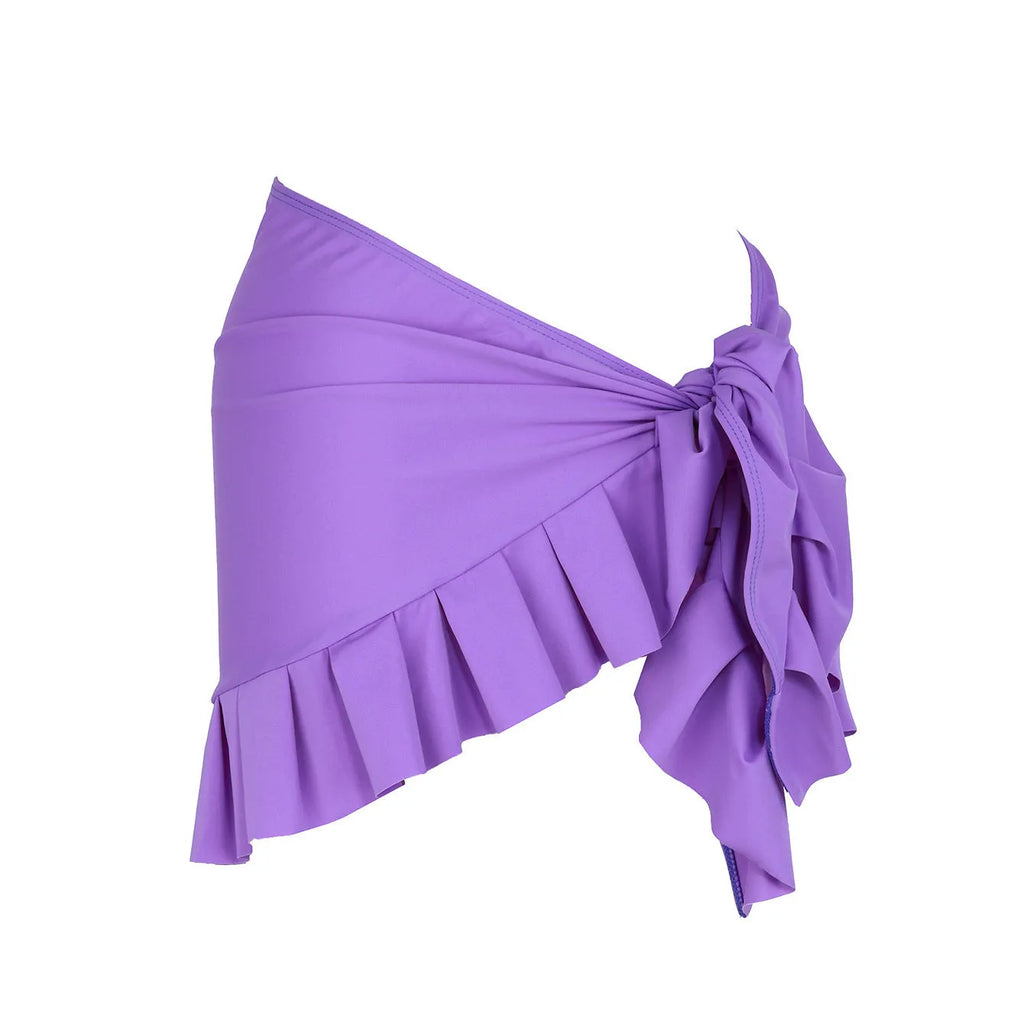 Women's single-shoulder suspender tube top one-piece swimsuit in solid colour with high-waist design