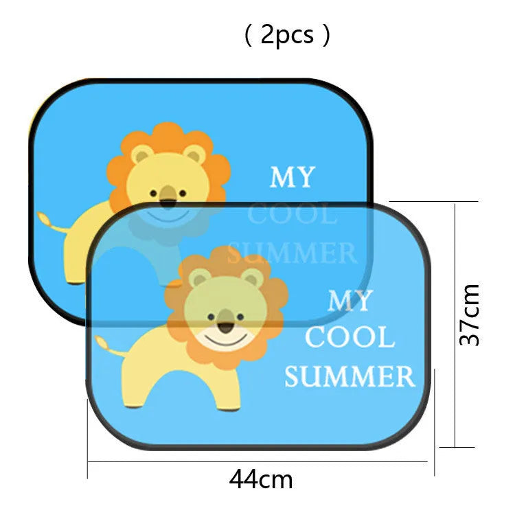 Electrostatic adsorption nylon mesh car sunshade pair for side windows in Giraffe Pair size