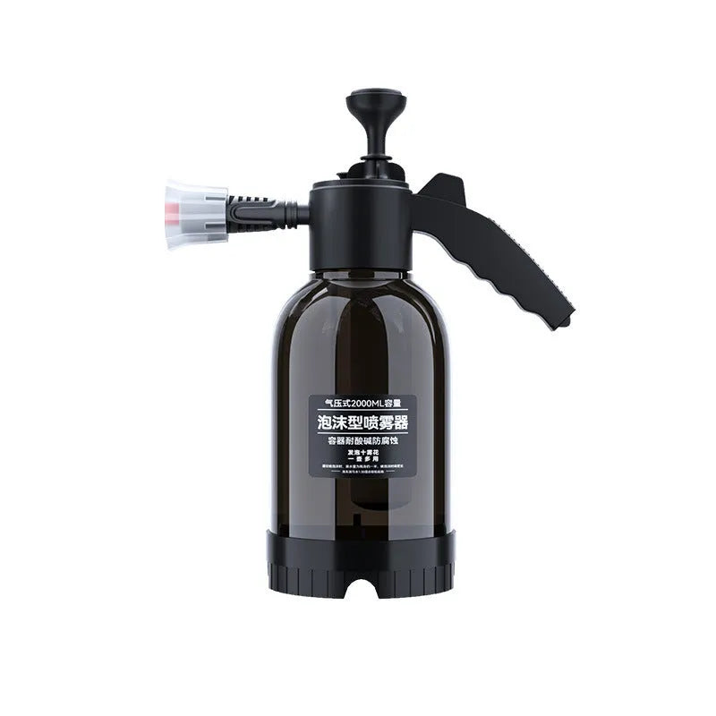Black 2L foam watering can hand-held sprayer with nozzle accessories for car washing and plant care