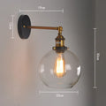 20cm retro glass wall lamp with aluminium fitting in amber, smoky gray, or transparent