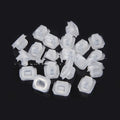 BMW E39 E38 seat clip fasteners in peach wood colour, 100-piece pack showing plastic and metal construction