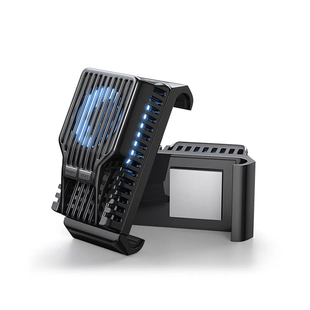 Black mobile phone radiator clip with fan and ceramic plate for cooling smartphones