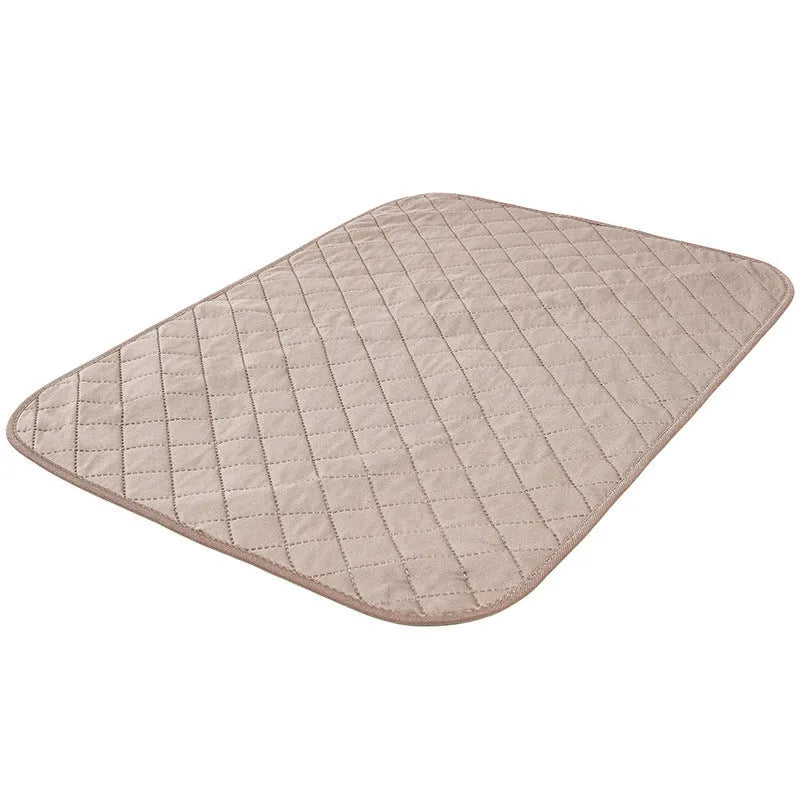 Bamboo fibre pet training pad in green or beige, fixed-point dog mat in sizes S M L