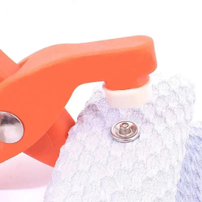 Stainless steel five claw no-sew button and pliers for children's clothing