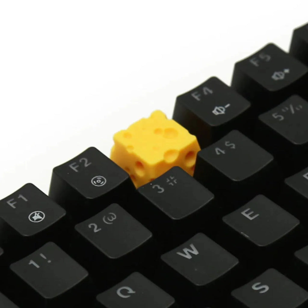 Yellow resin cheese mechanical keyboard keycap with three-dimensional design