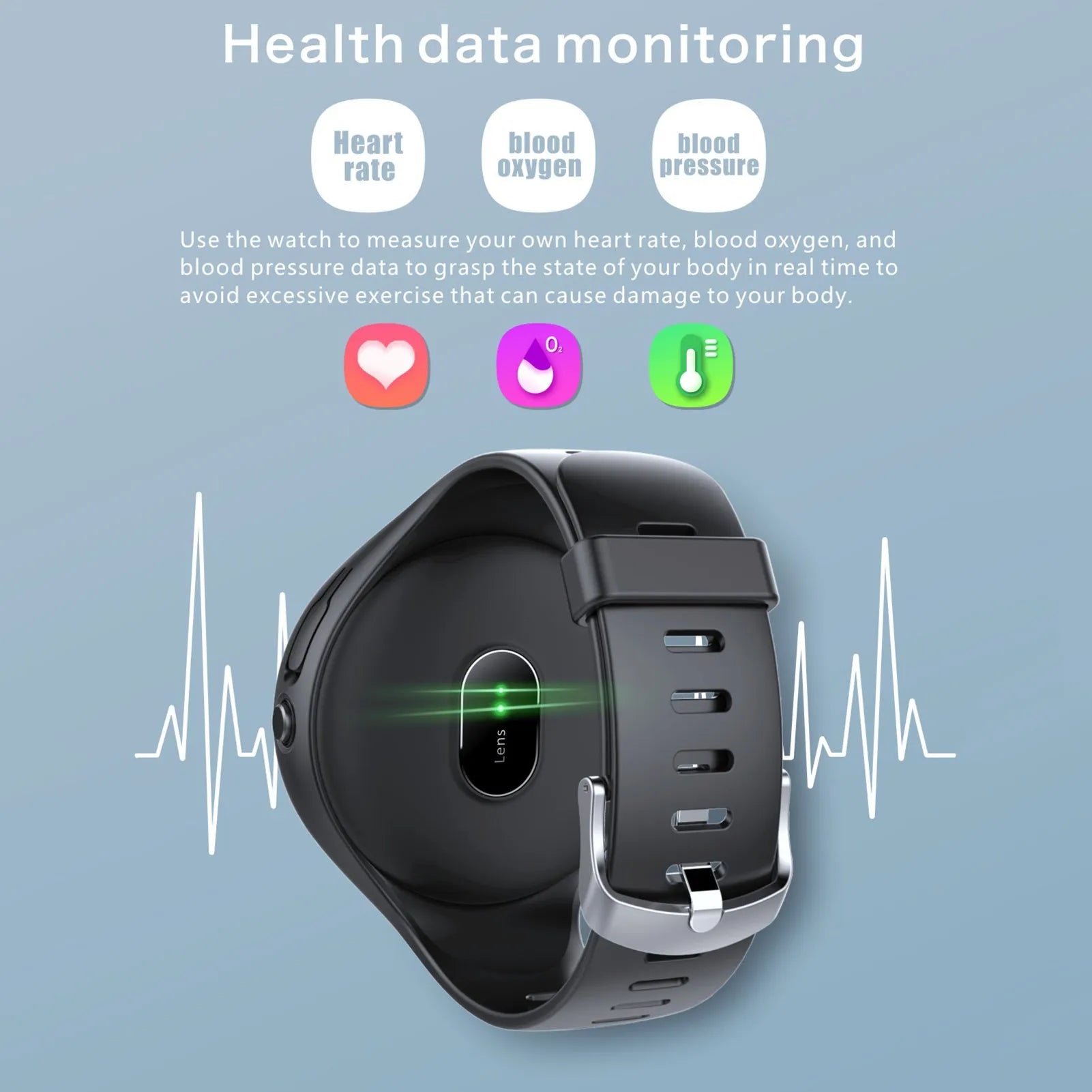 Black detachable smart watch and Bluetooth earphone combo for fitness tracking and calls.
