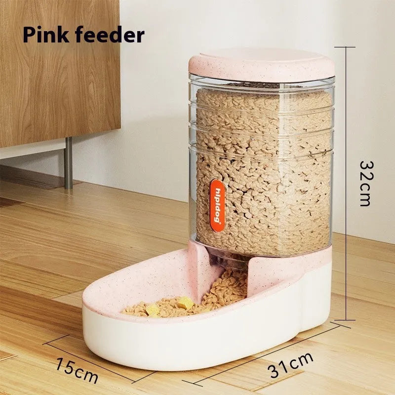 Automatic pet drinker feeder with 3.8L capacity in blue, green, grey, or pink colours