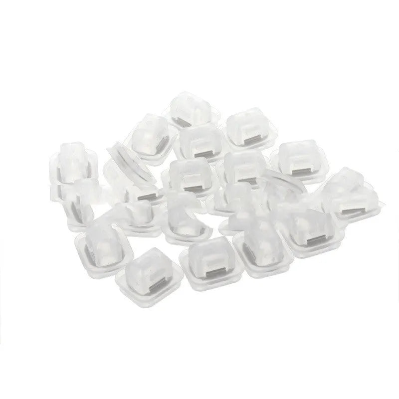 BMW E39 E38 seat clip fasteners in peach wood colour, 100-piece pack showing plastic and metal construction