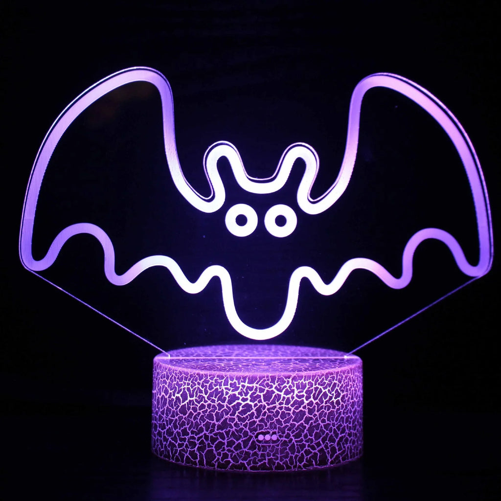 Acrylic USB touch table lamp with 3D small night design on a small black ABS base.