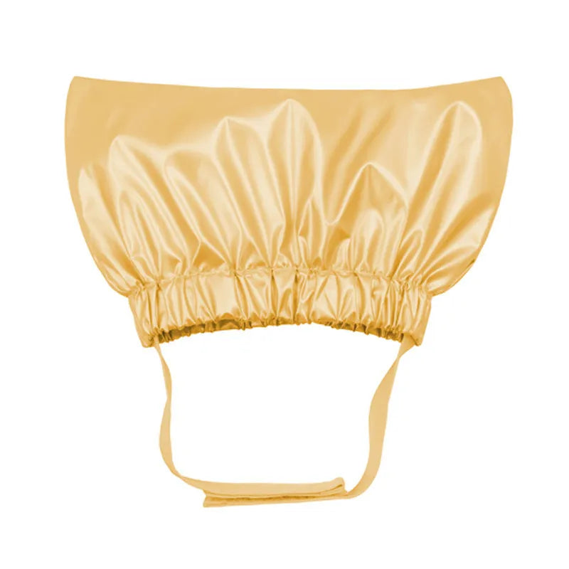 Adjustable pet shower cap for cats and dogs in silver colour with waterproof non-woven fabric