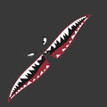 Shark series large PVC body sticker for outdoor decoration, showing adhesive backing.