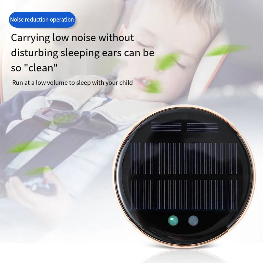 Solar-powered car mounted air humidifier in black, gold or red with adjustable mist control